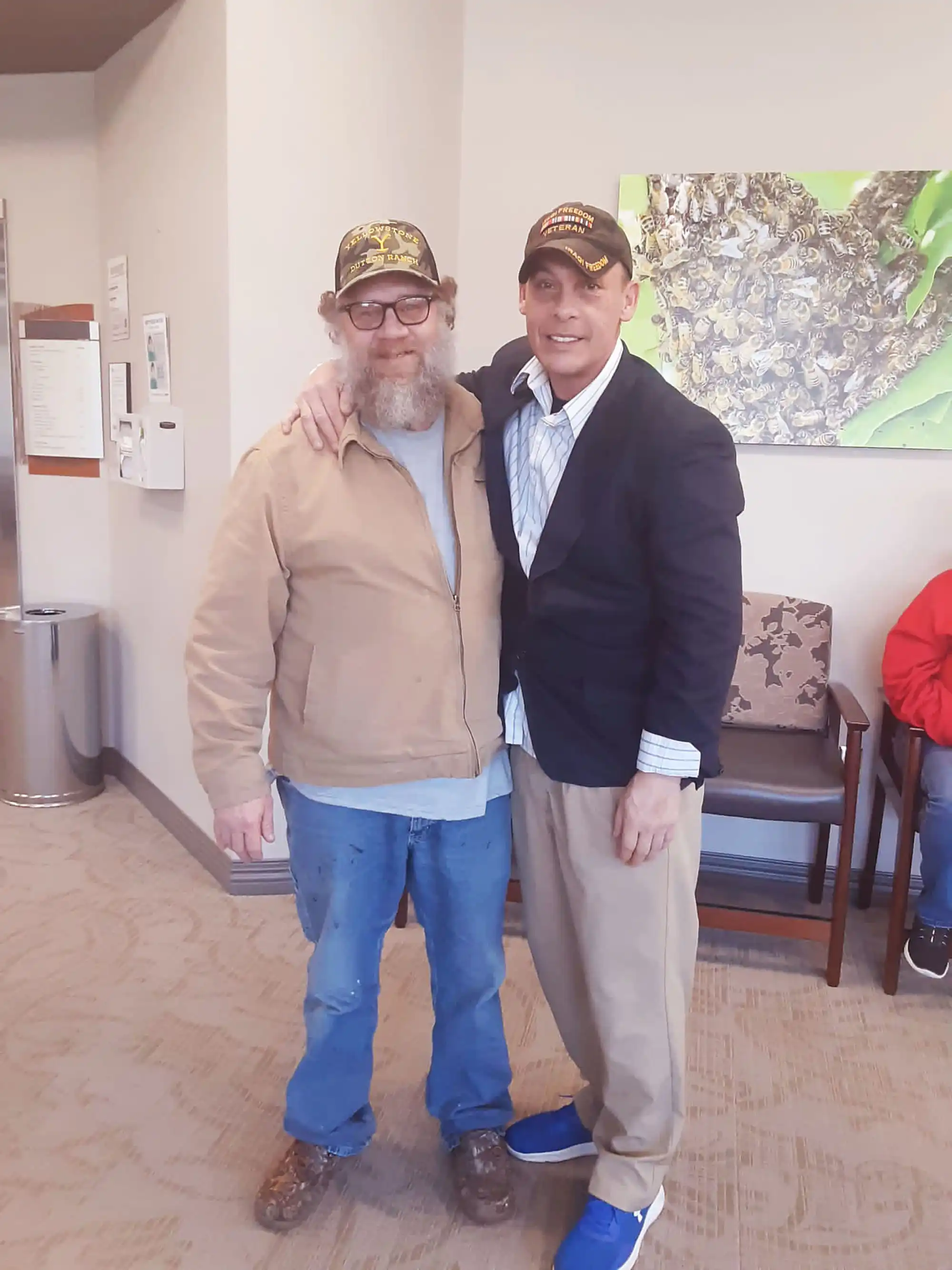 Meeting with Truck Drivers, the Veteran David Haave shares in the importance of appreciating America's food supply, Texas, USA.